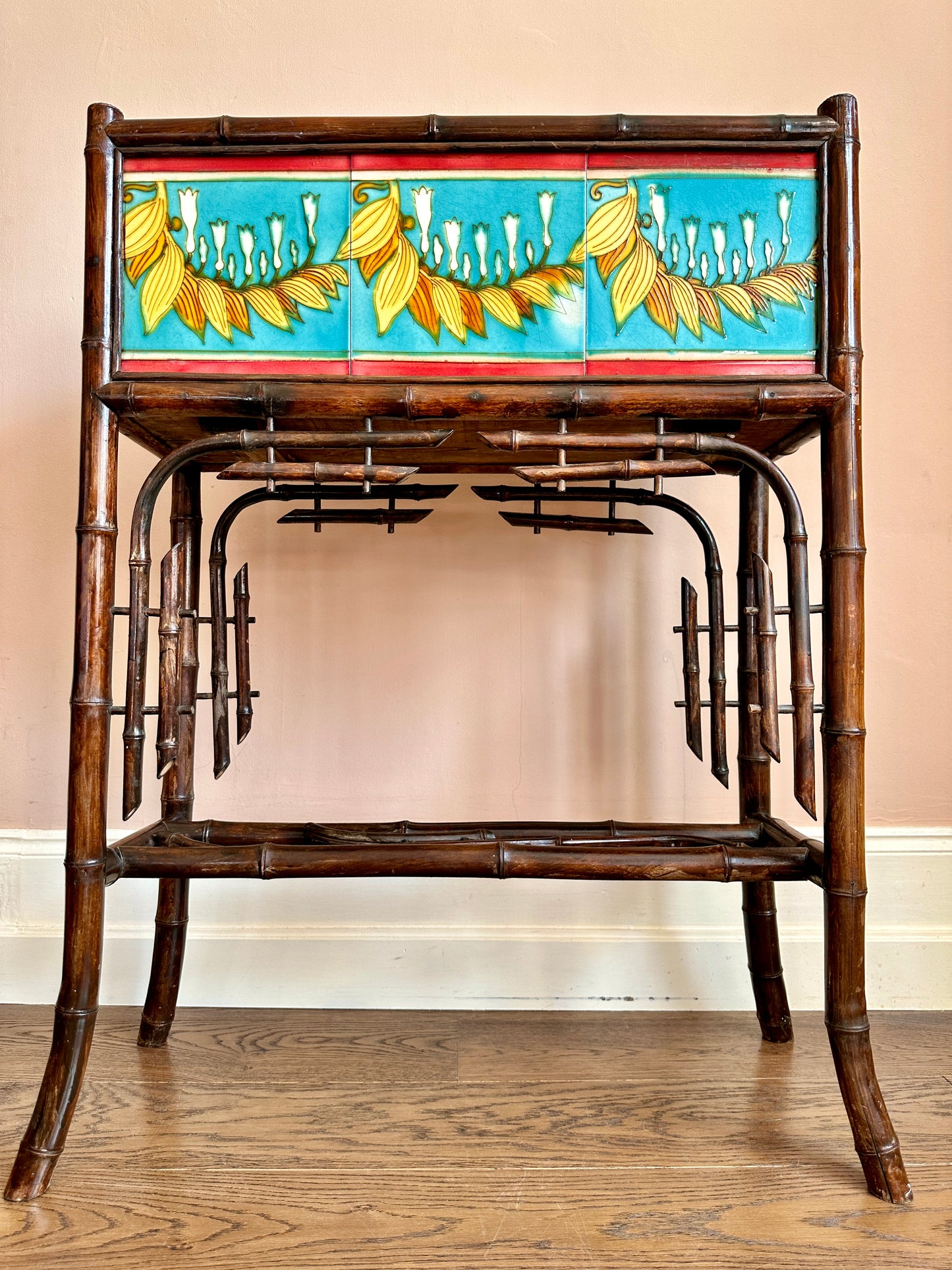 Napoleon III Bamboo and Tile Planter Jardinière