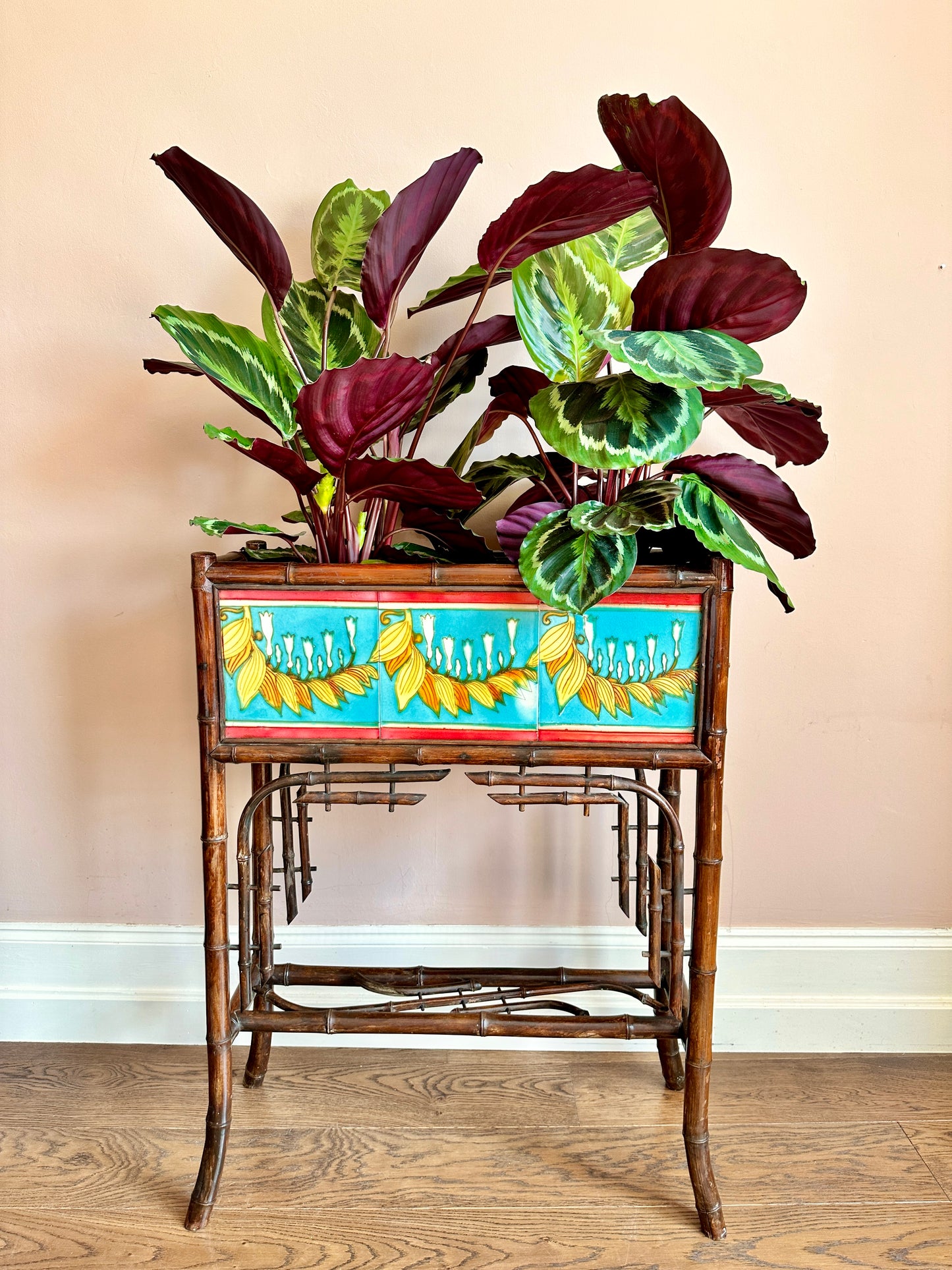 Napoleon III Bamboo and Tile Planter Jardinière