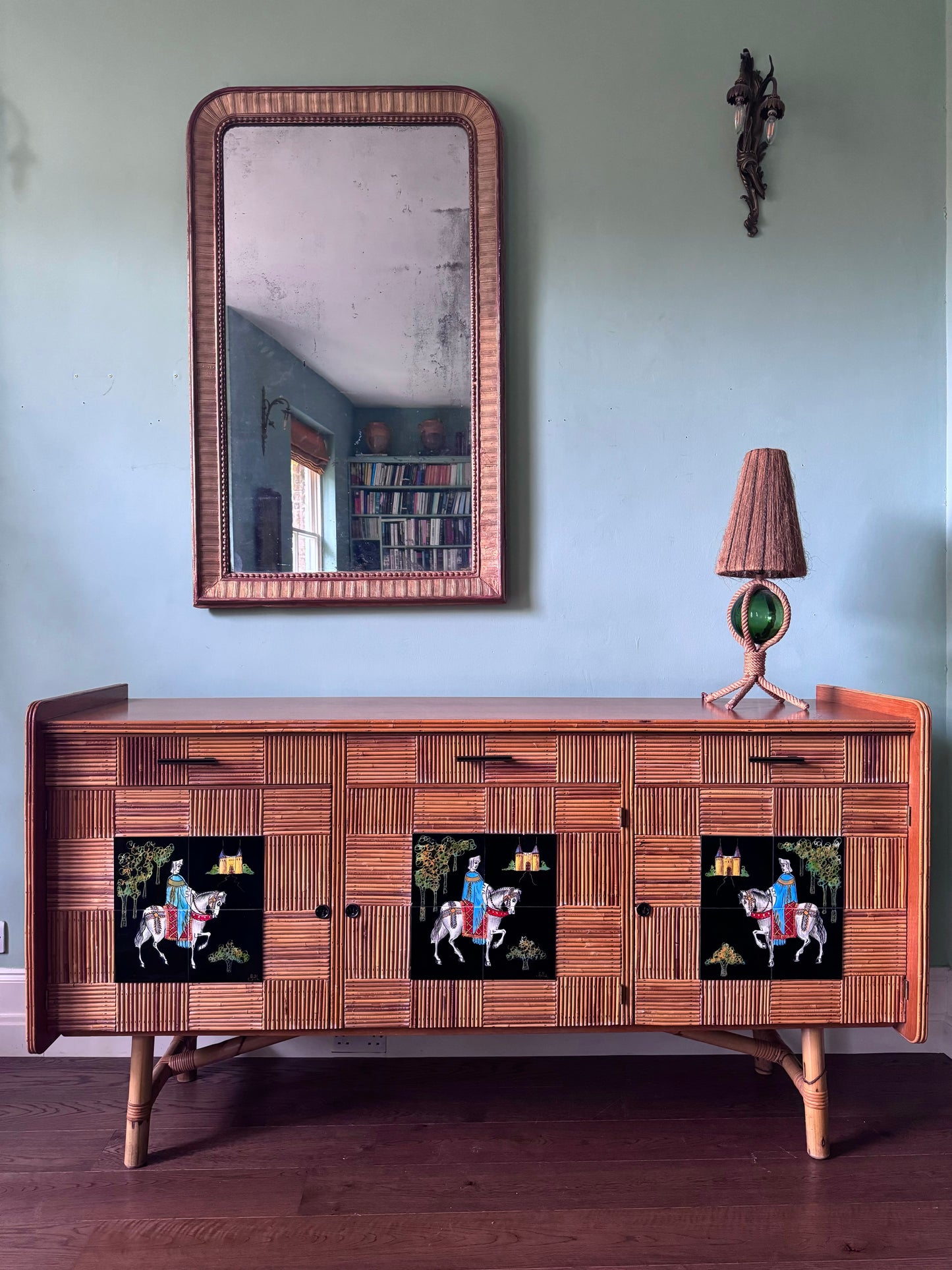 1950s Audoux Et Minet Pencil Reed Sideboard