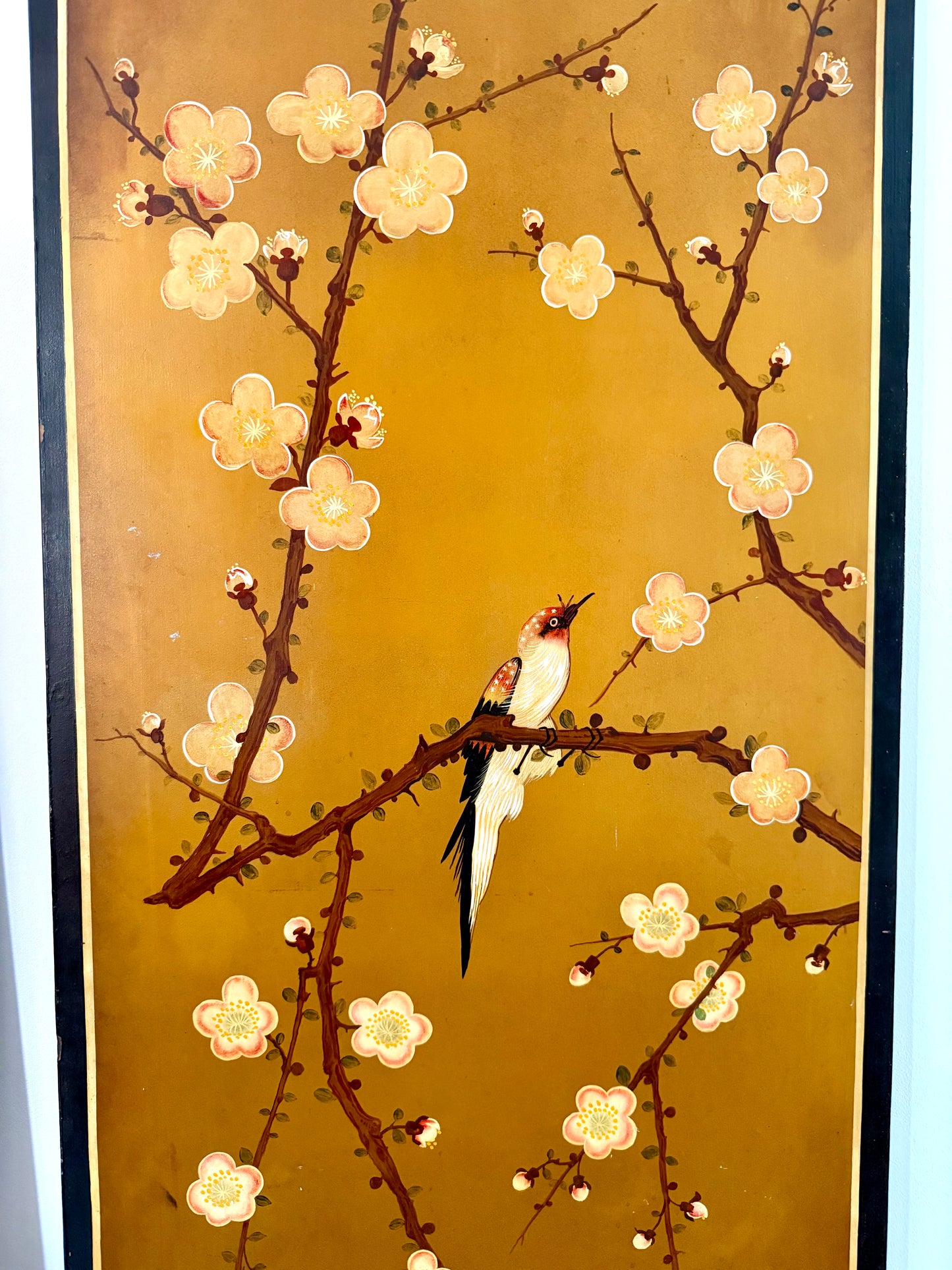 Large Hand-Painted Chinoiserie Wall Panels