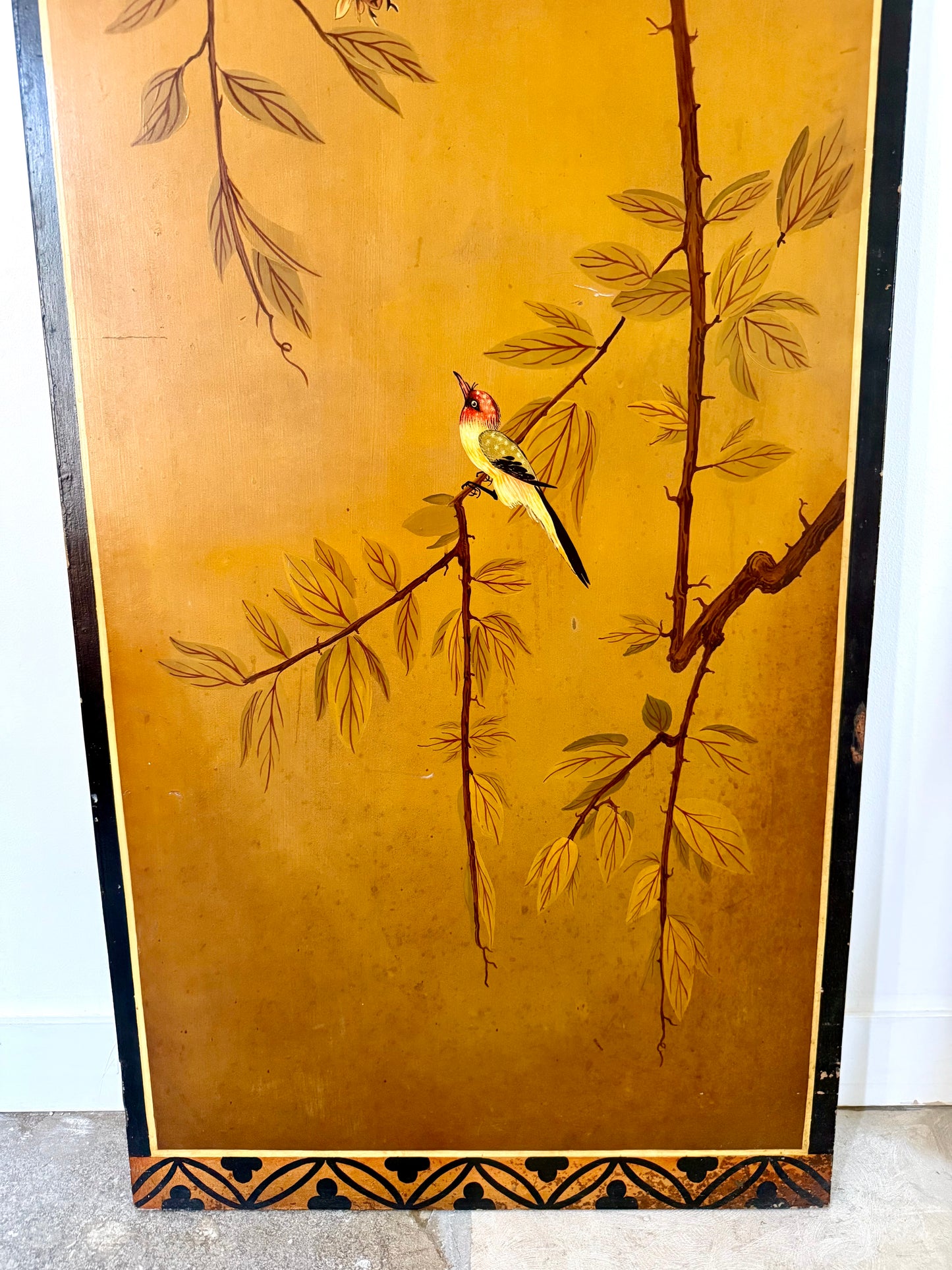 Large Hand-Painted Chinoiserie Wall Panels