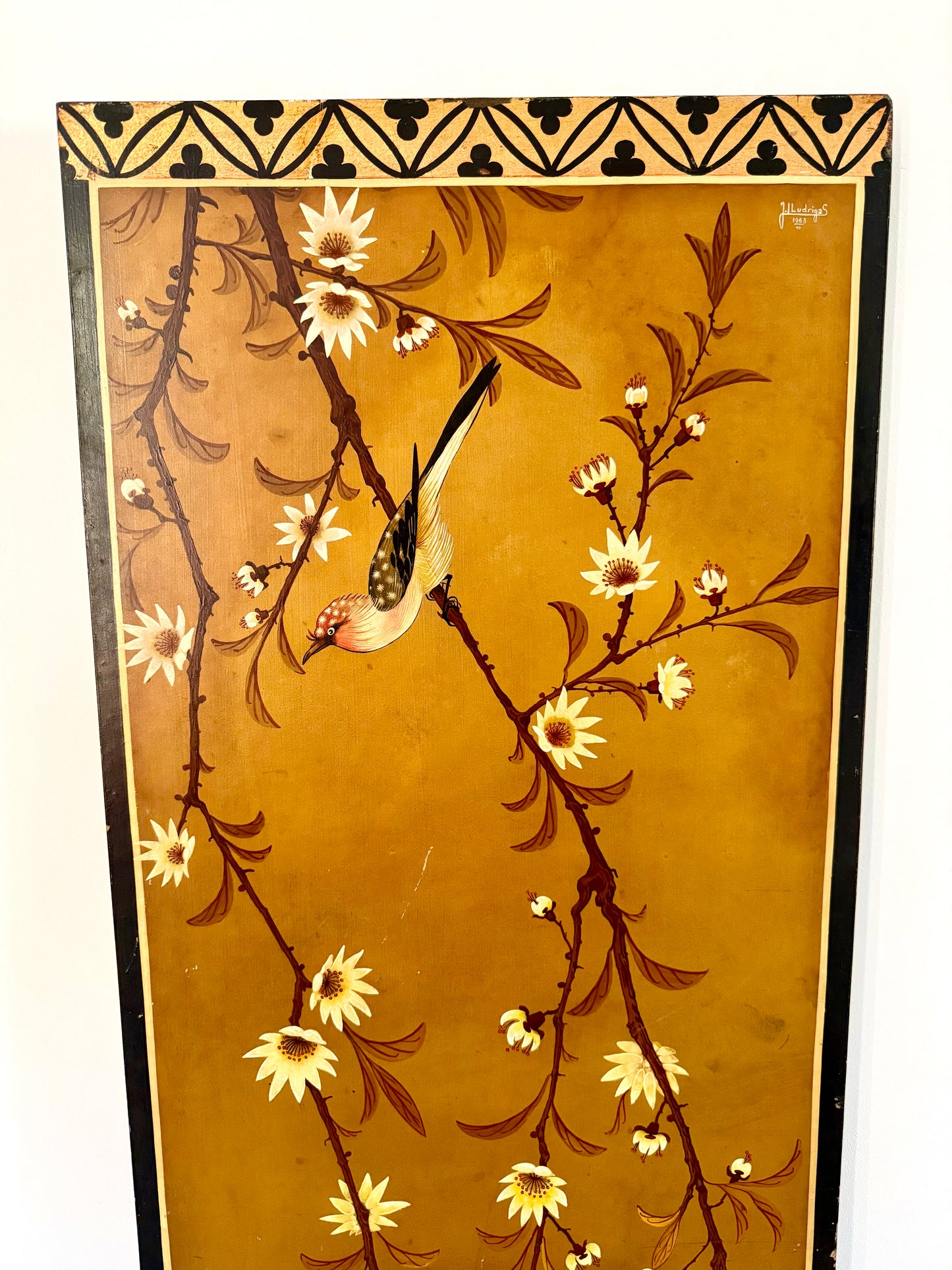 Large Hand-Painted Chinoiserie Wall Panels