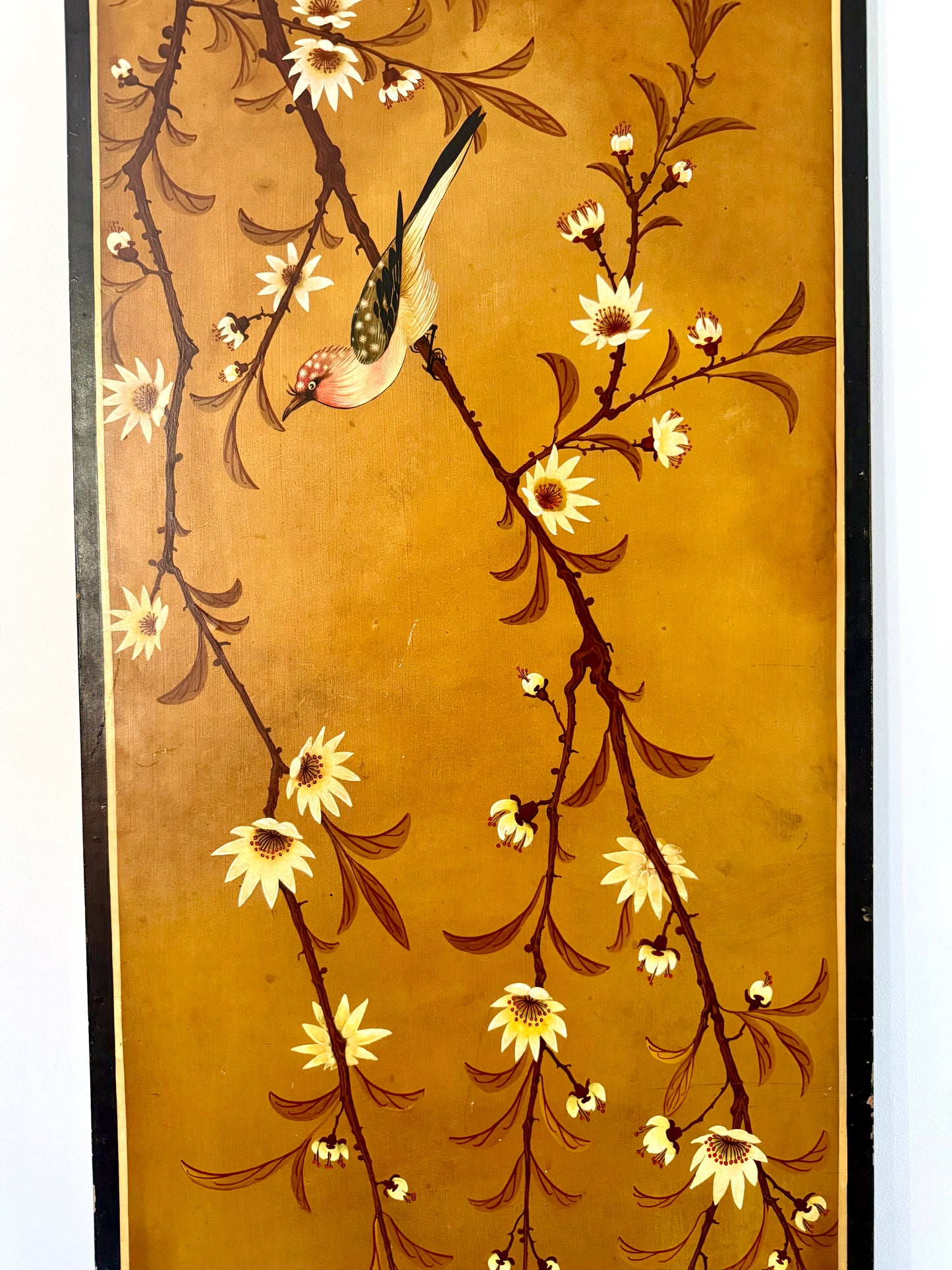 Large Hand-Painted Chinoiserie Wall Panels
