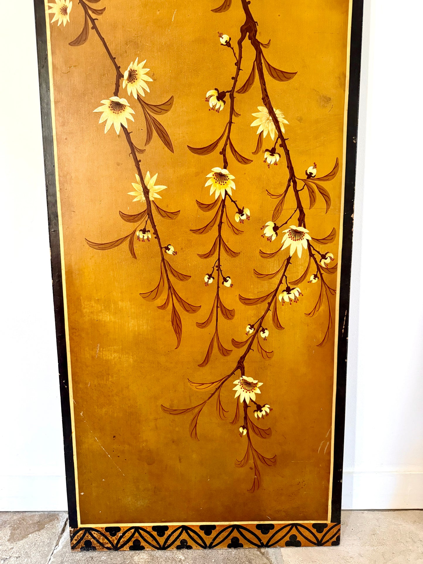 Large Hand-Painted Chinoiserie Wall Panels