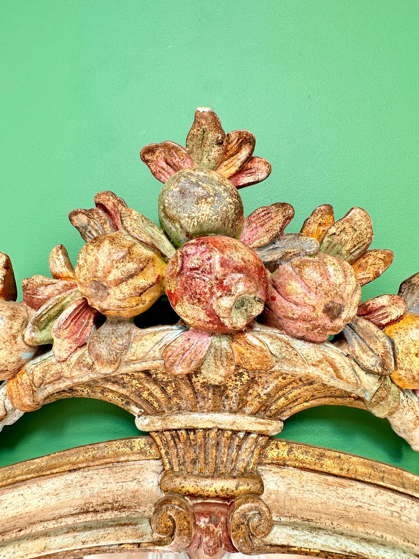 Early C20th Italian Polychromed Fruit Mirror