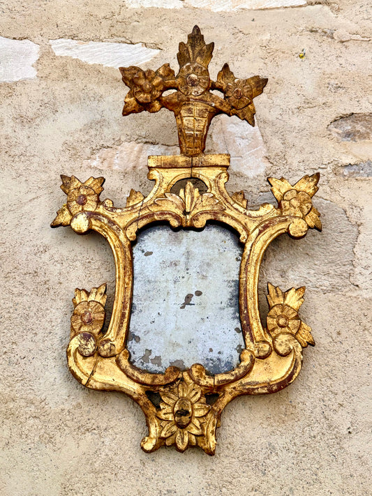 C18th Spanish Rococo Giltwood Mirror