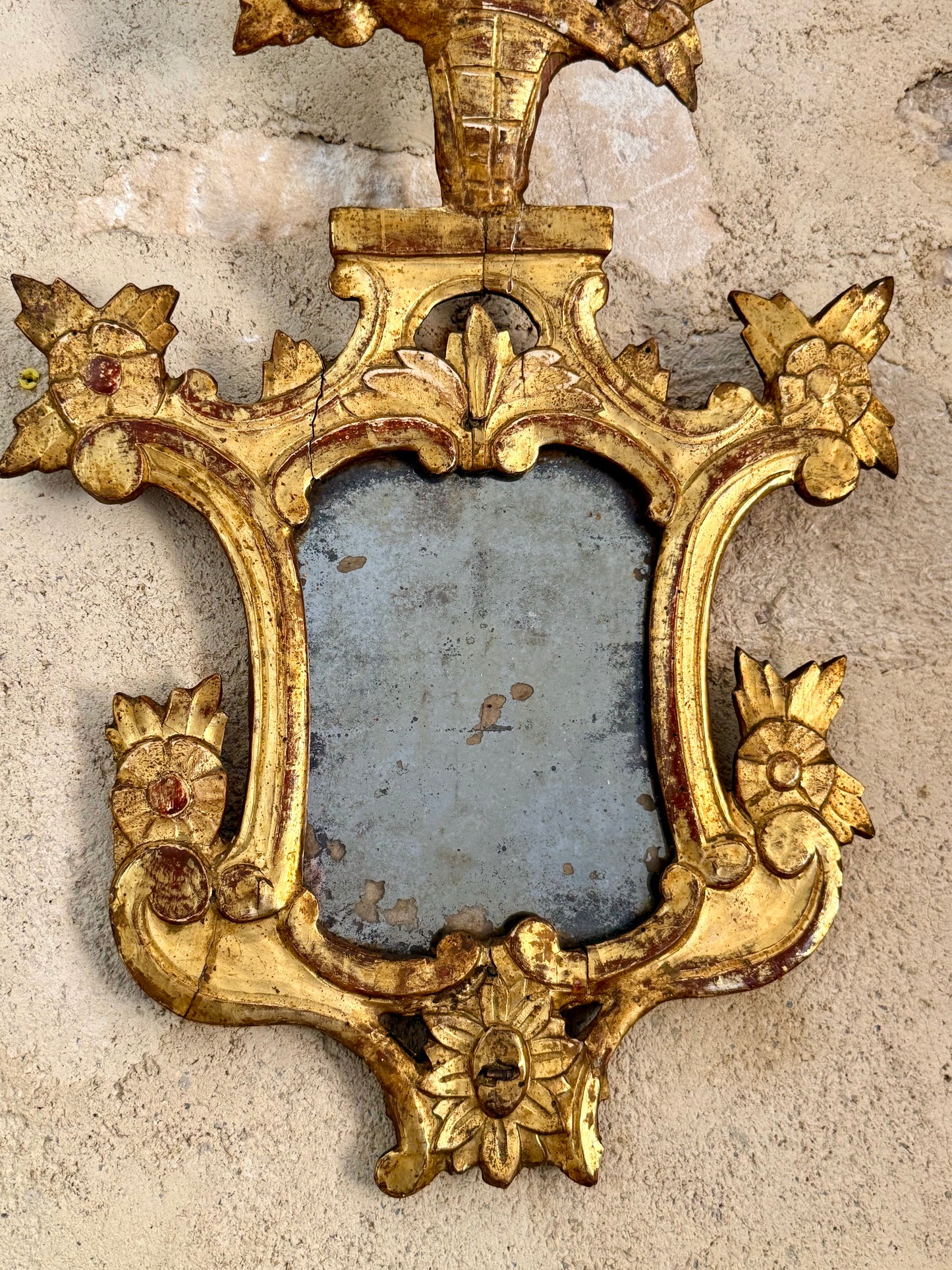 C18th Spanish Rococo Giltwood Mirror