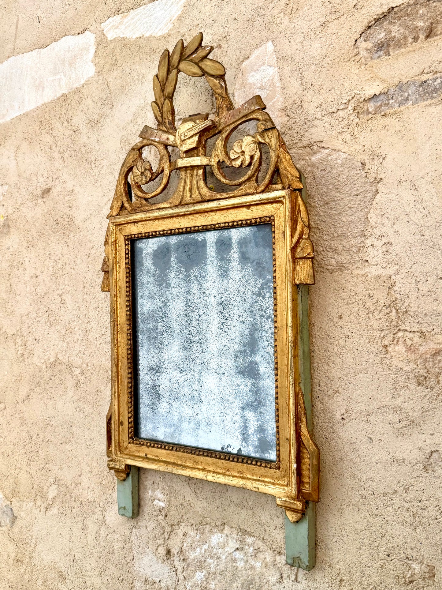 C18th French Giltwood Marriage Mirror