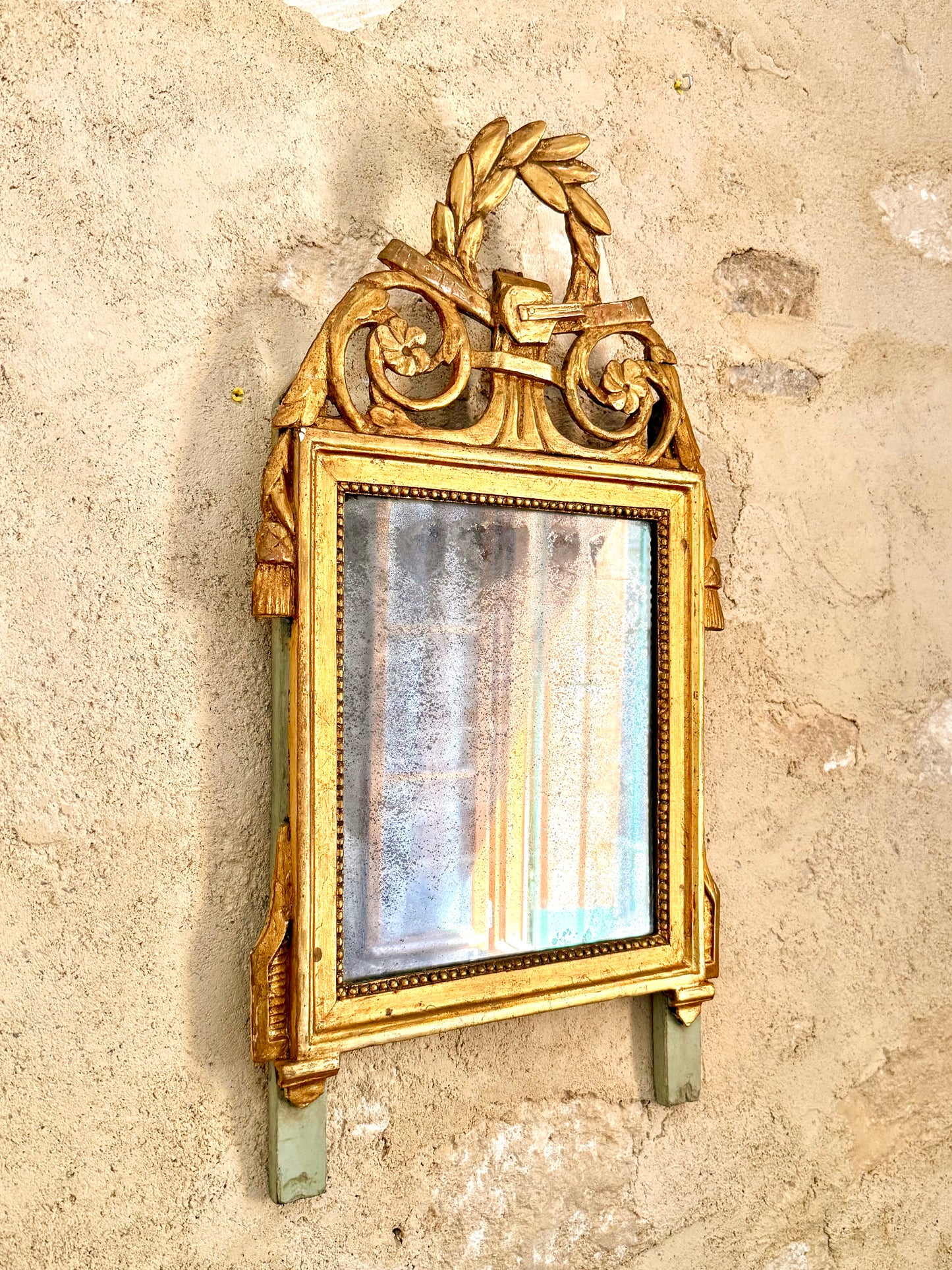 C18th French Giltwood Marriage Mirror