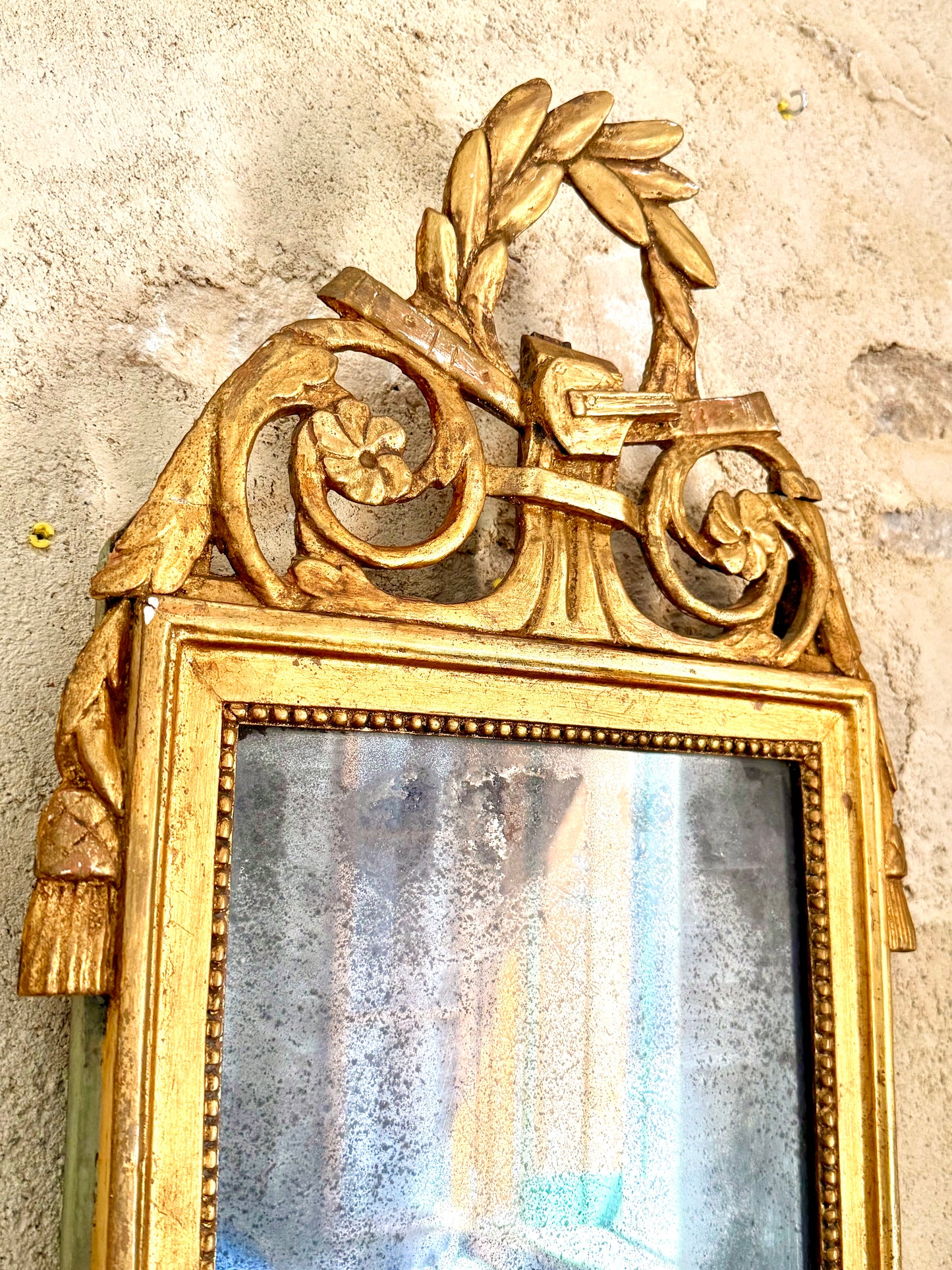 C18th French Giltwood Marriage Mirror