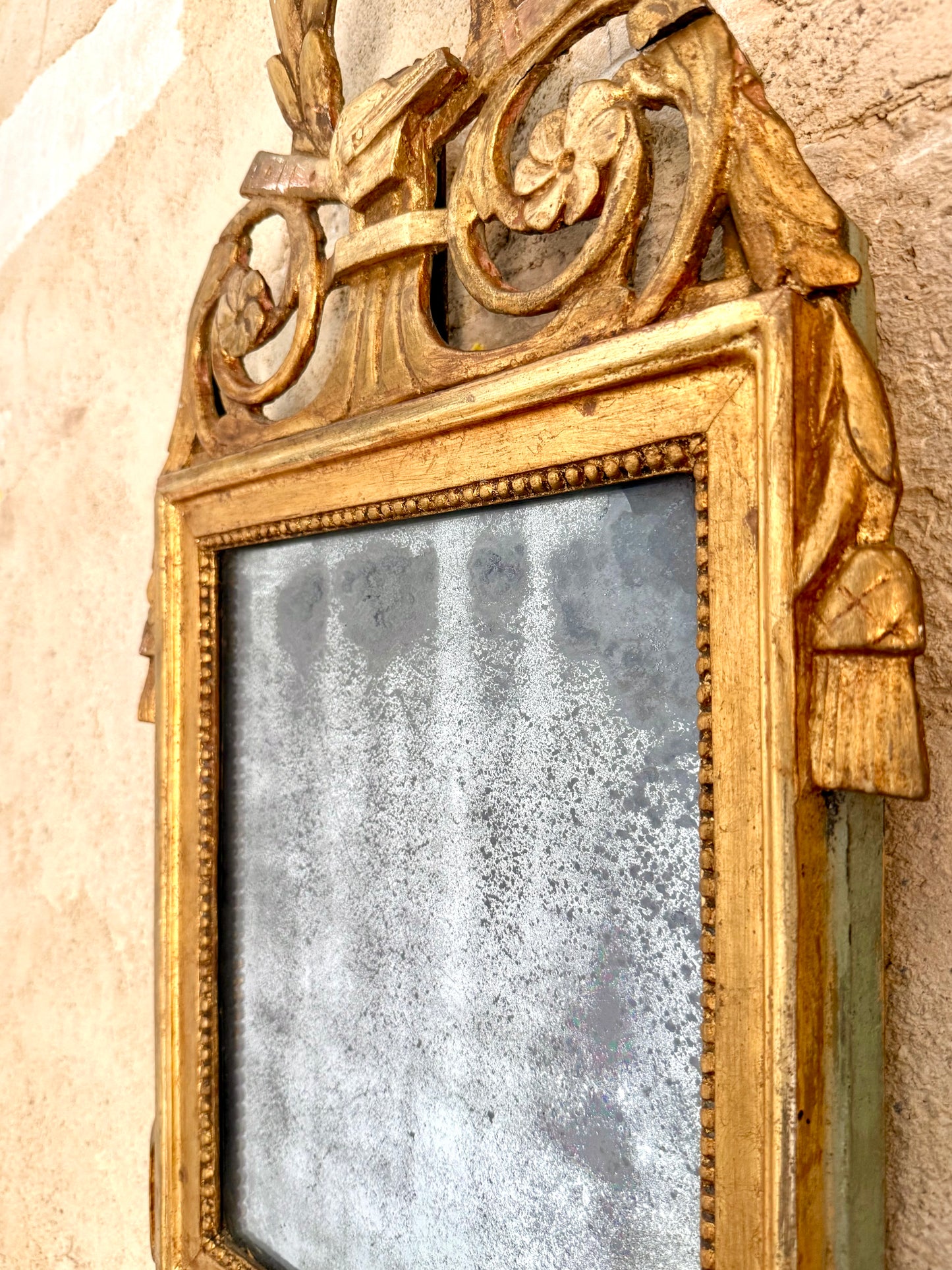 C18th French Giltwood Marriage Mirror