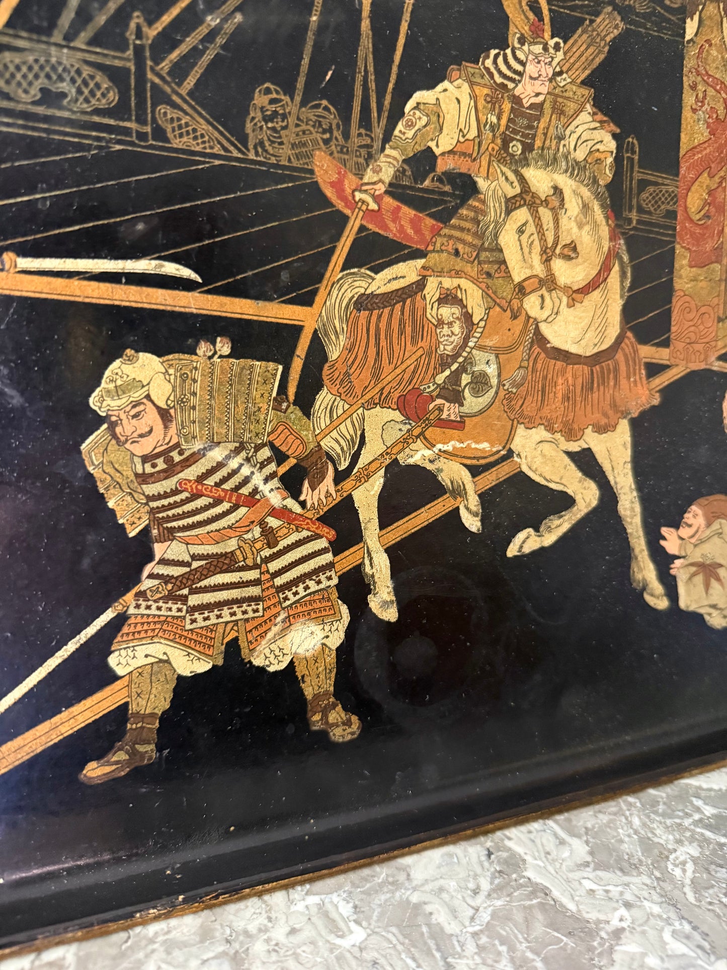 C19th French Lacquered Japonisme Serving Tray