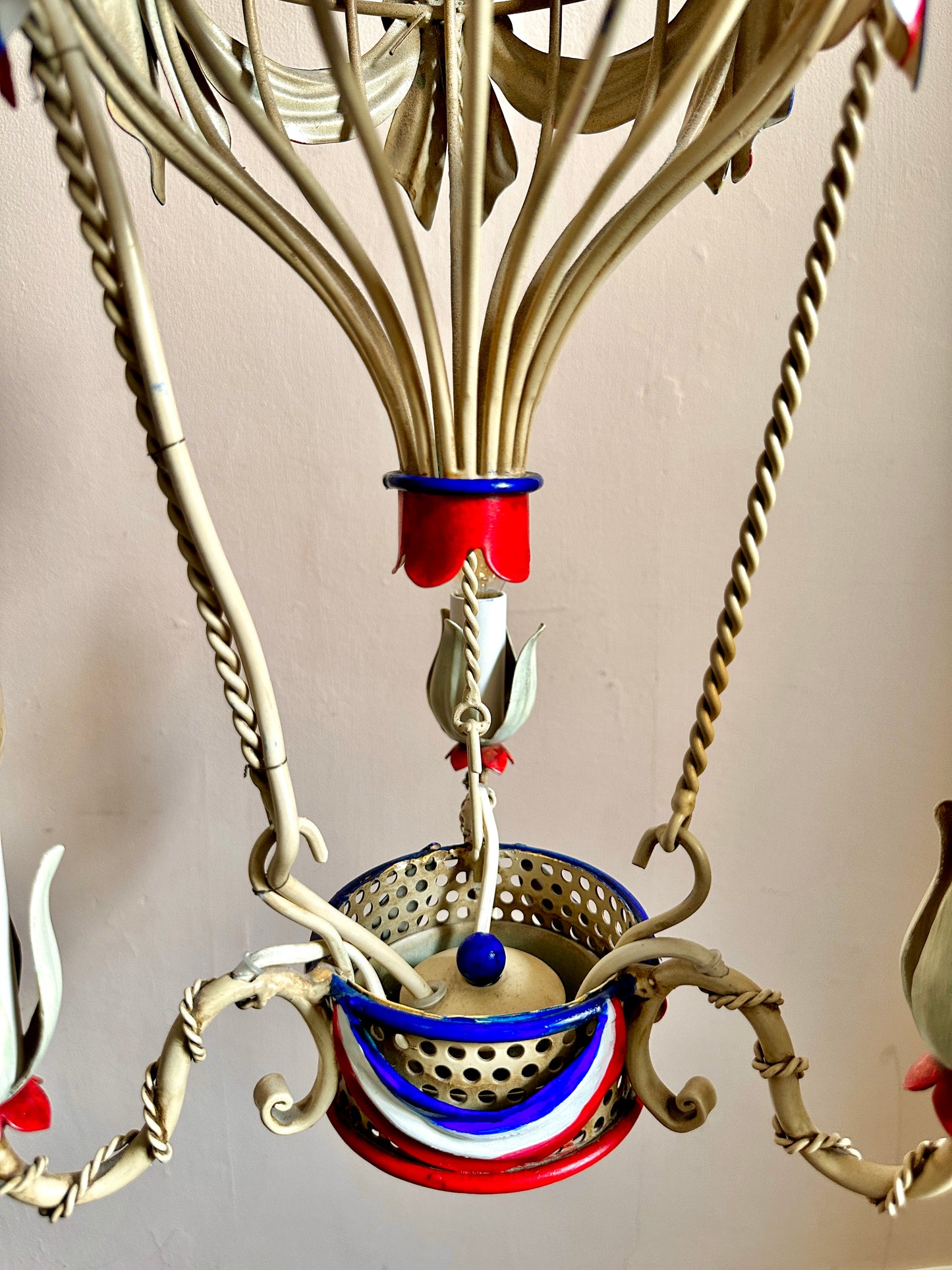 1960s Montgolfier Tole Chandelier (Two Available)