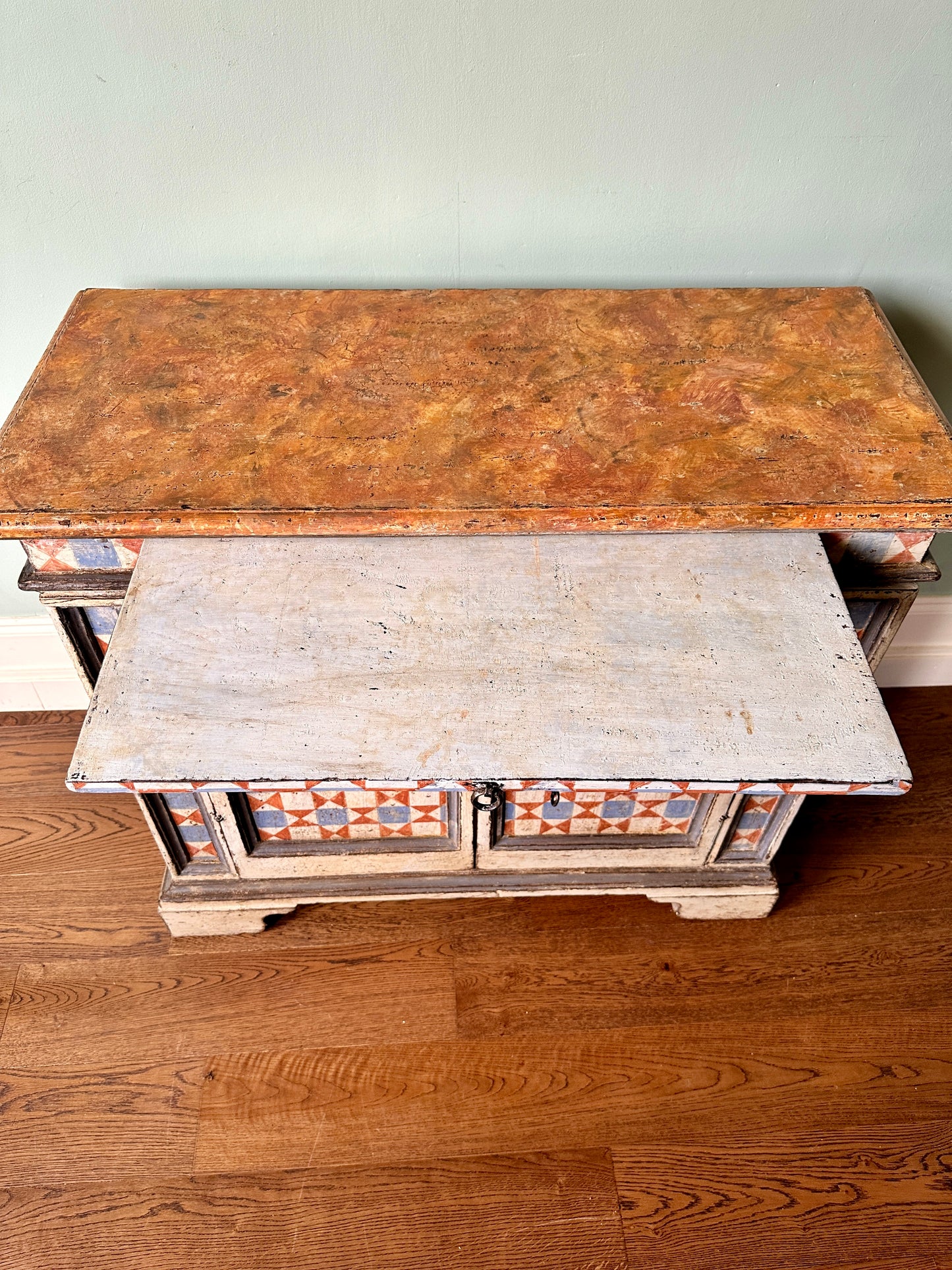 Early C19th Italian Painted Pine Credenza Sideboard
