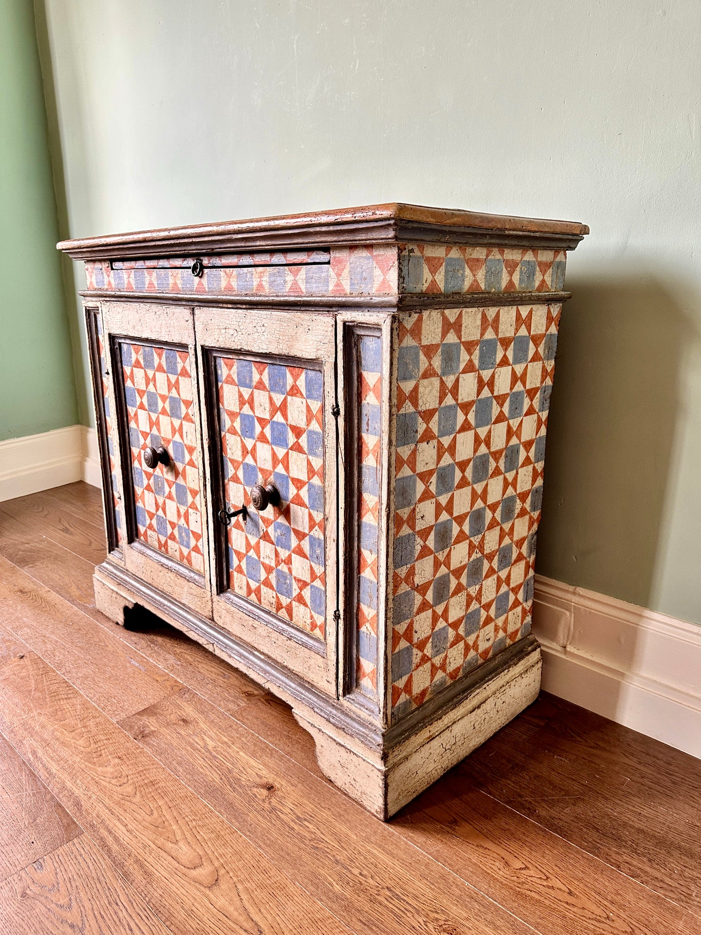 Early C19th Italian Painted Pine Credenza Sideboard