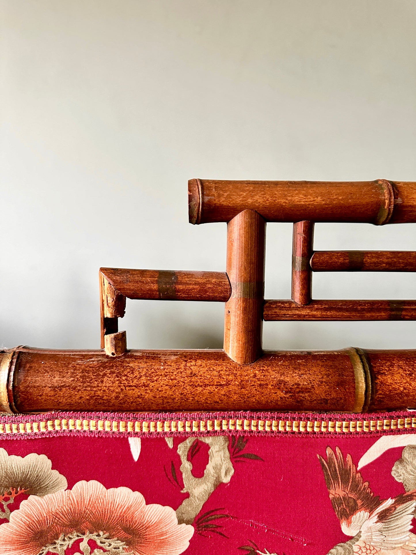 Large C19th Japanese Silk & Bamboo Screen