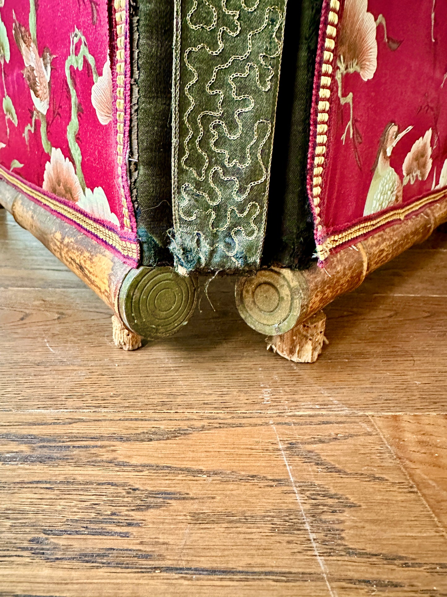 Large C19th Japanese Silk & Bamboo Screen