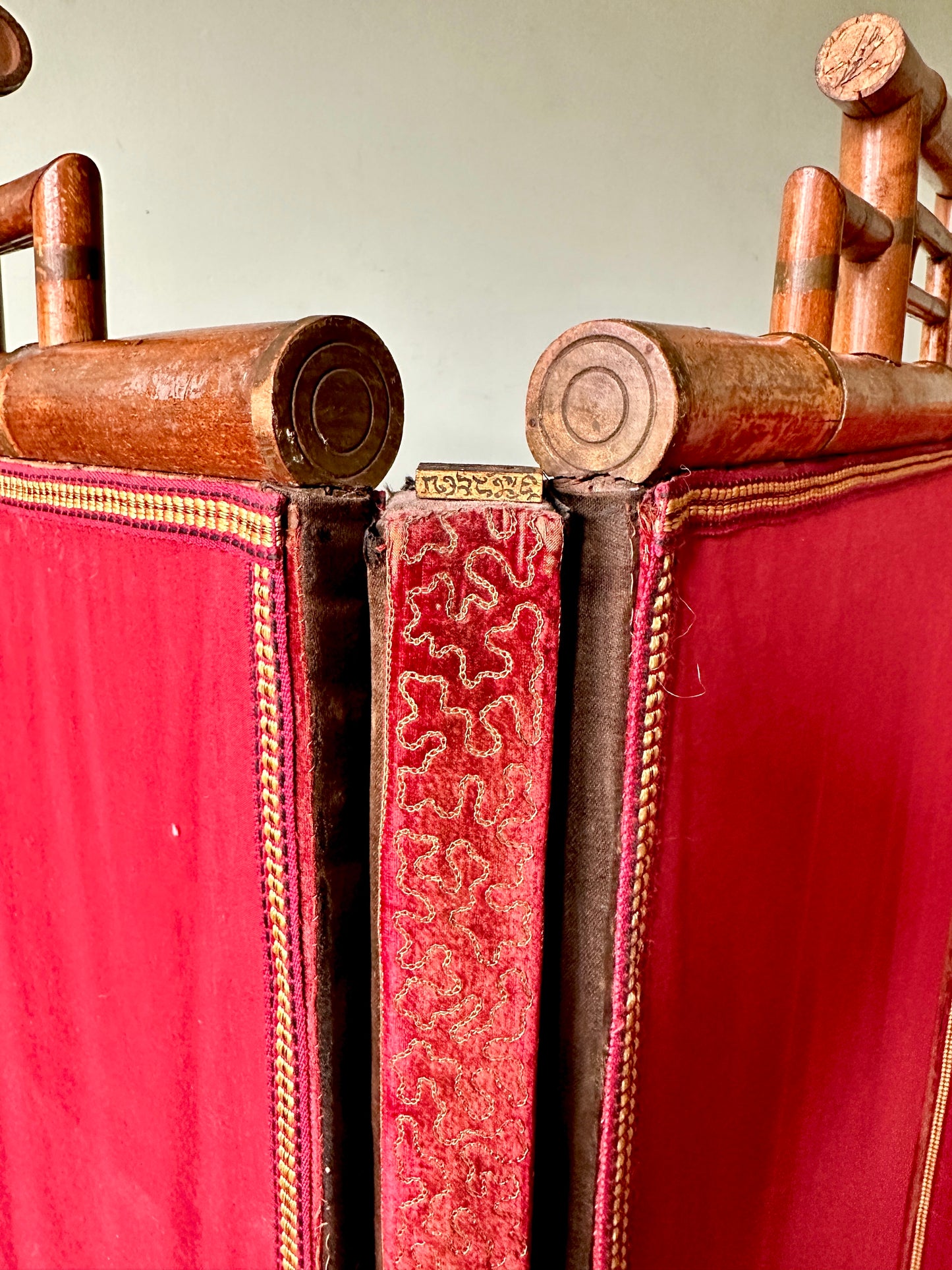 Large C19th Japanese Silk & Bamboo Screen