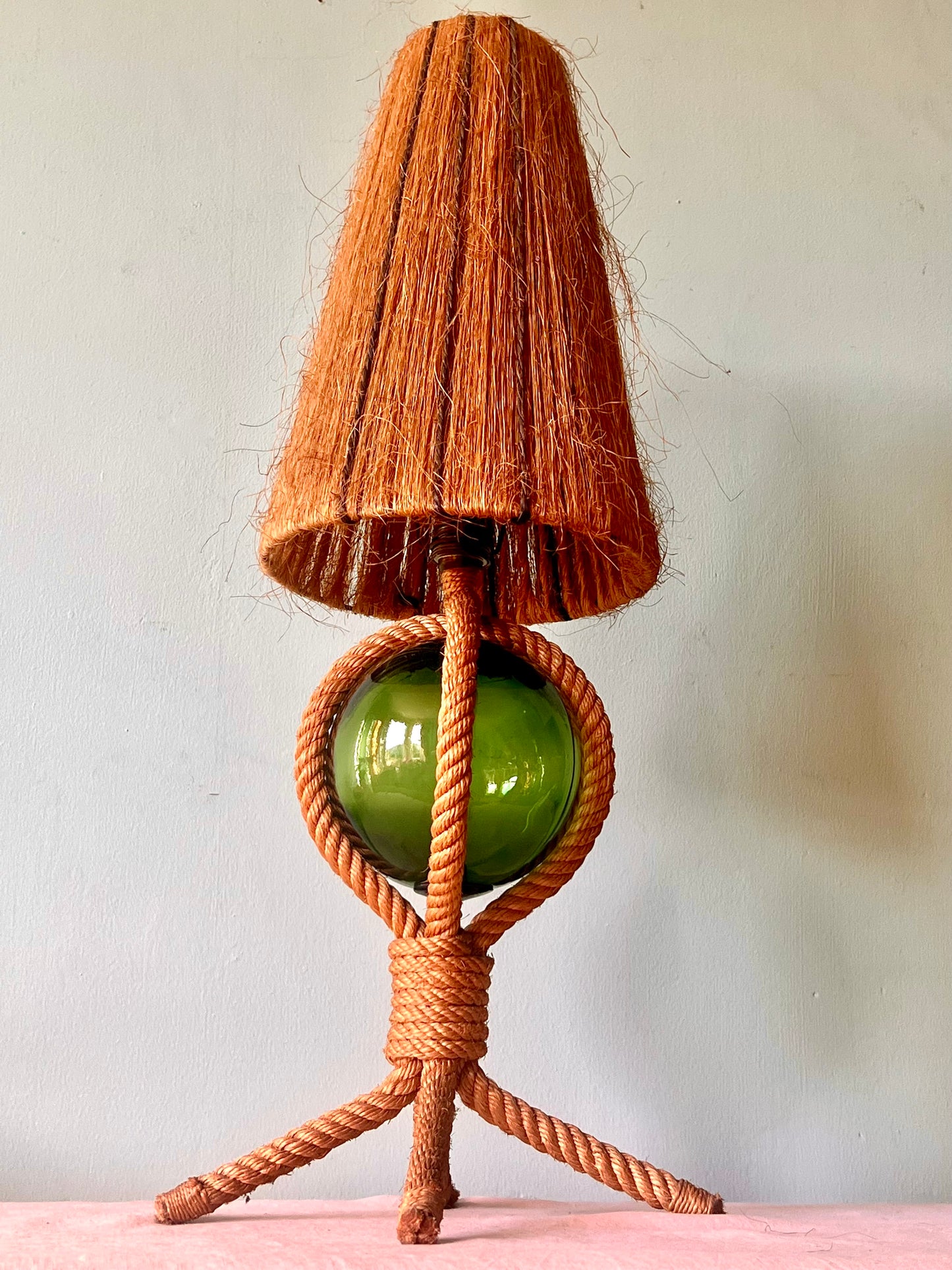 1960s Audoux Minet Rope & Float Lamp
