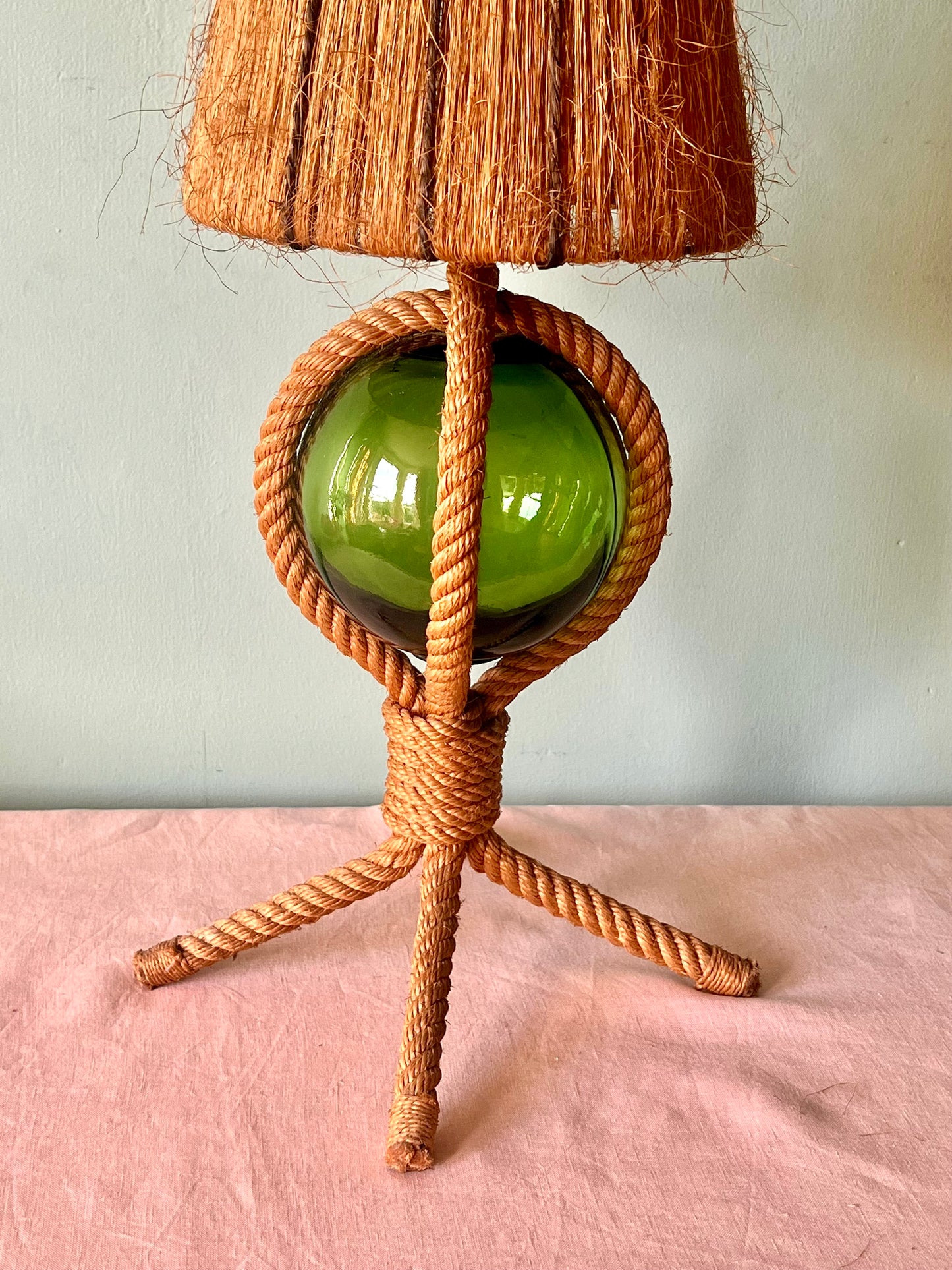 1960s Audoux Minet Rope & Float Lamp