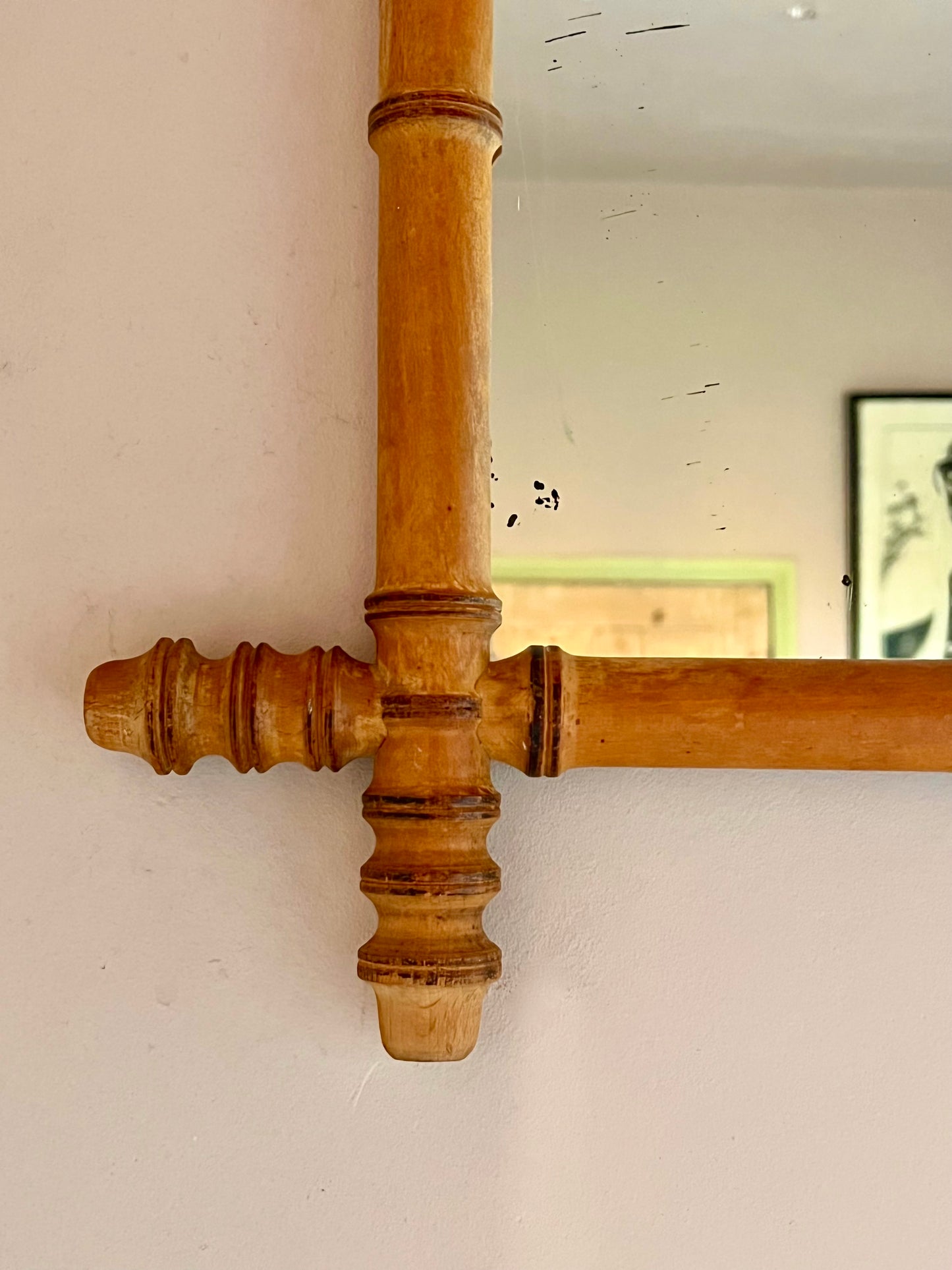 C19th French Faux Bamboo Mirror