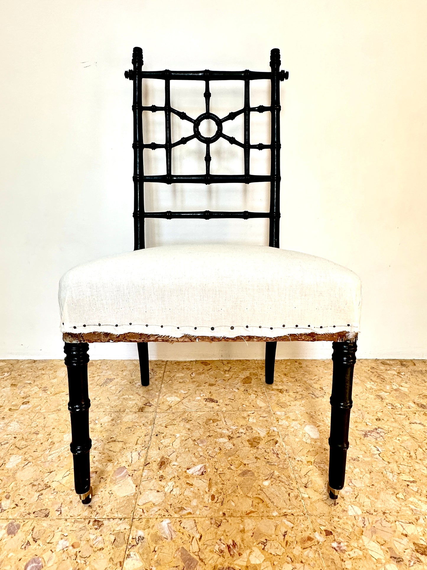 Set Of Lightly Lacquered Napoleon III Faux Bamboo Chairs