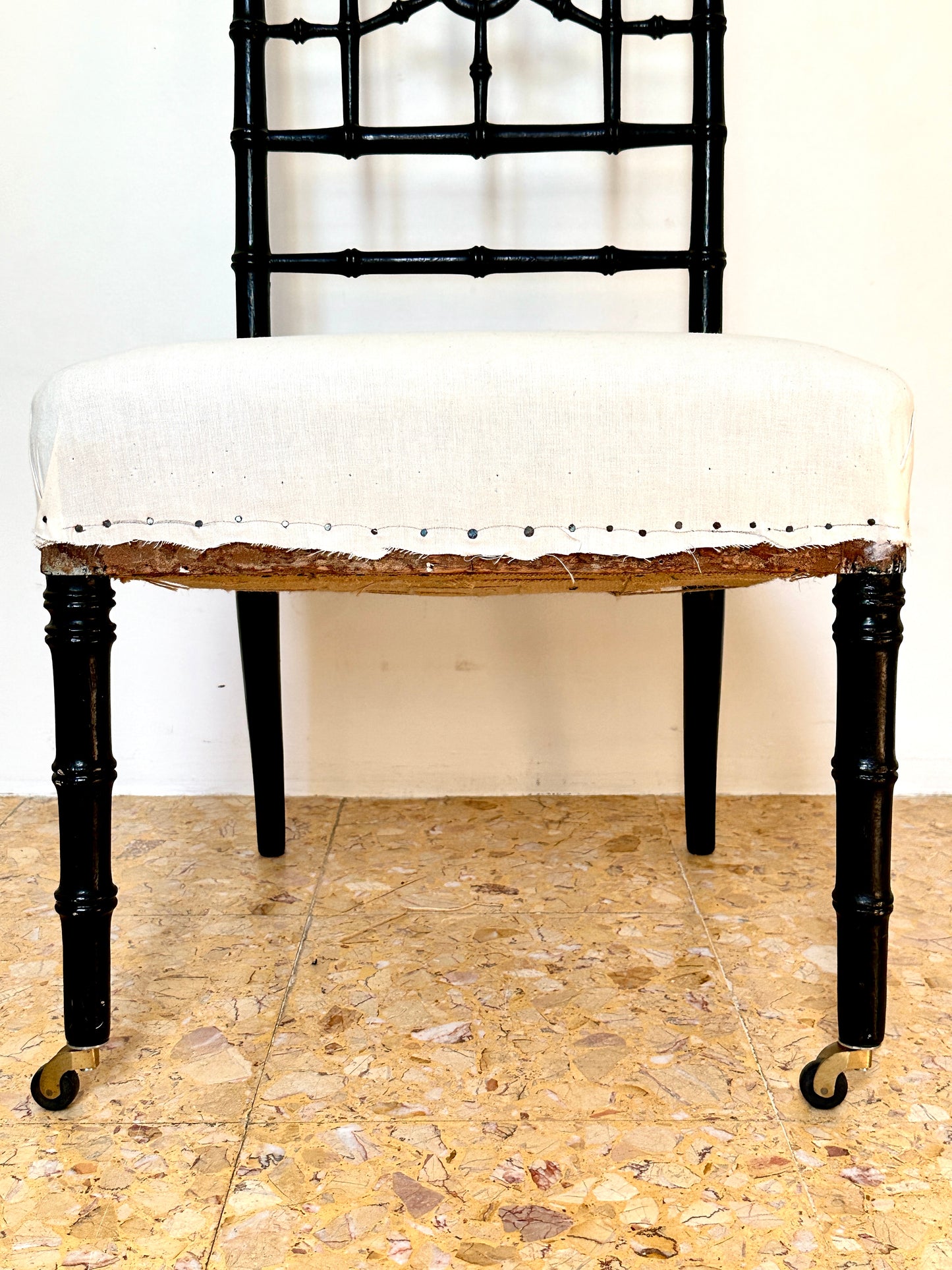 Set Of Lightly Lacquered Napoleon III Faux Bamboo Chairs