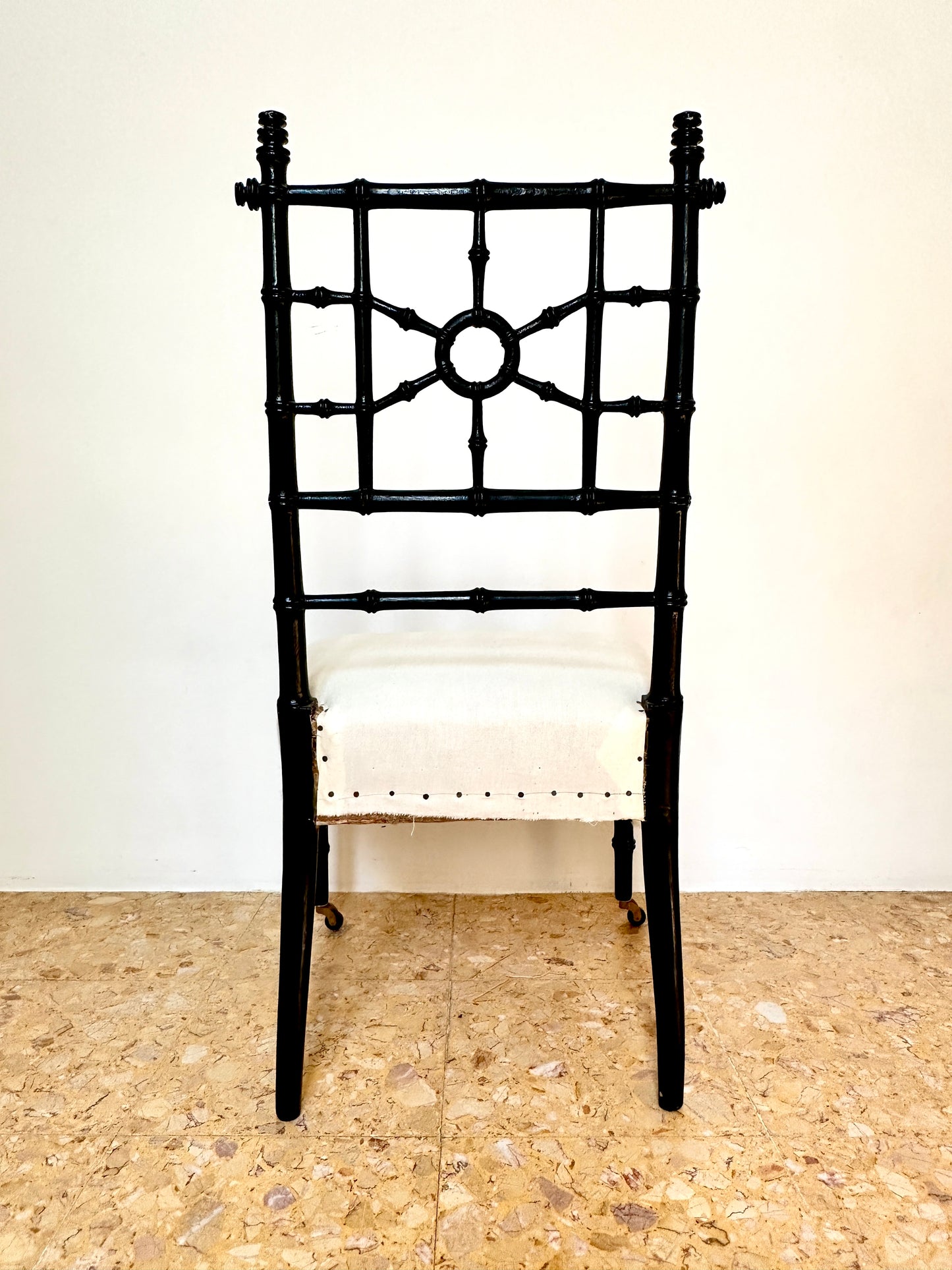 Set Of Lightly Lacquered Napoleon III Faux Bamboo Chairs