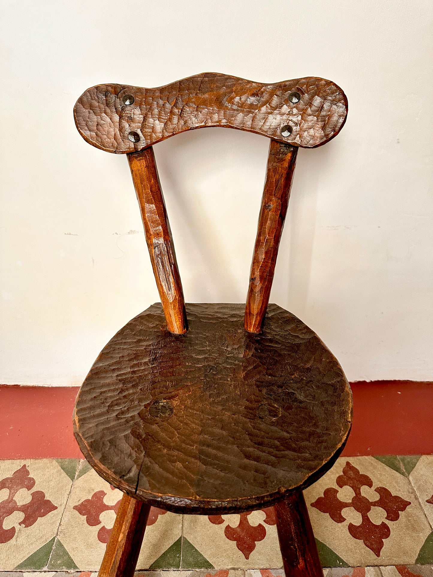 Pair Of 1950s French Primitive Brutalist Milking Stools