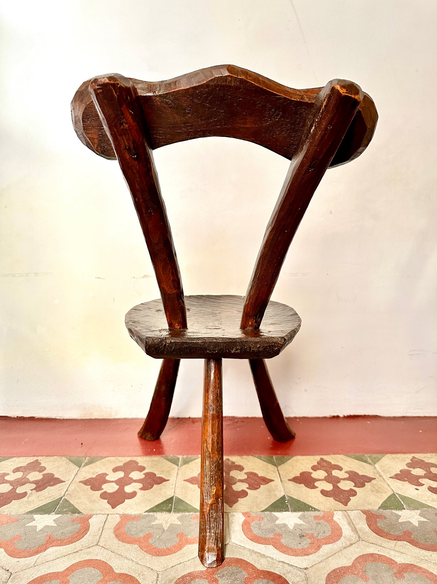 Pair Of 1950s French Primitive Brutalist Milking Stools