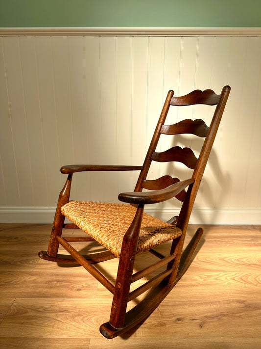 C19th Provençal Rush Seat Rocking Chair