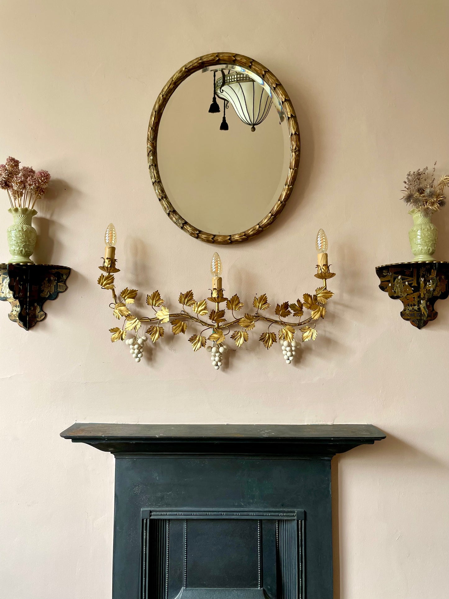 1940s Italian Grapevine Tole Wall Light