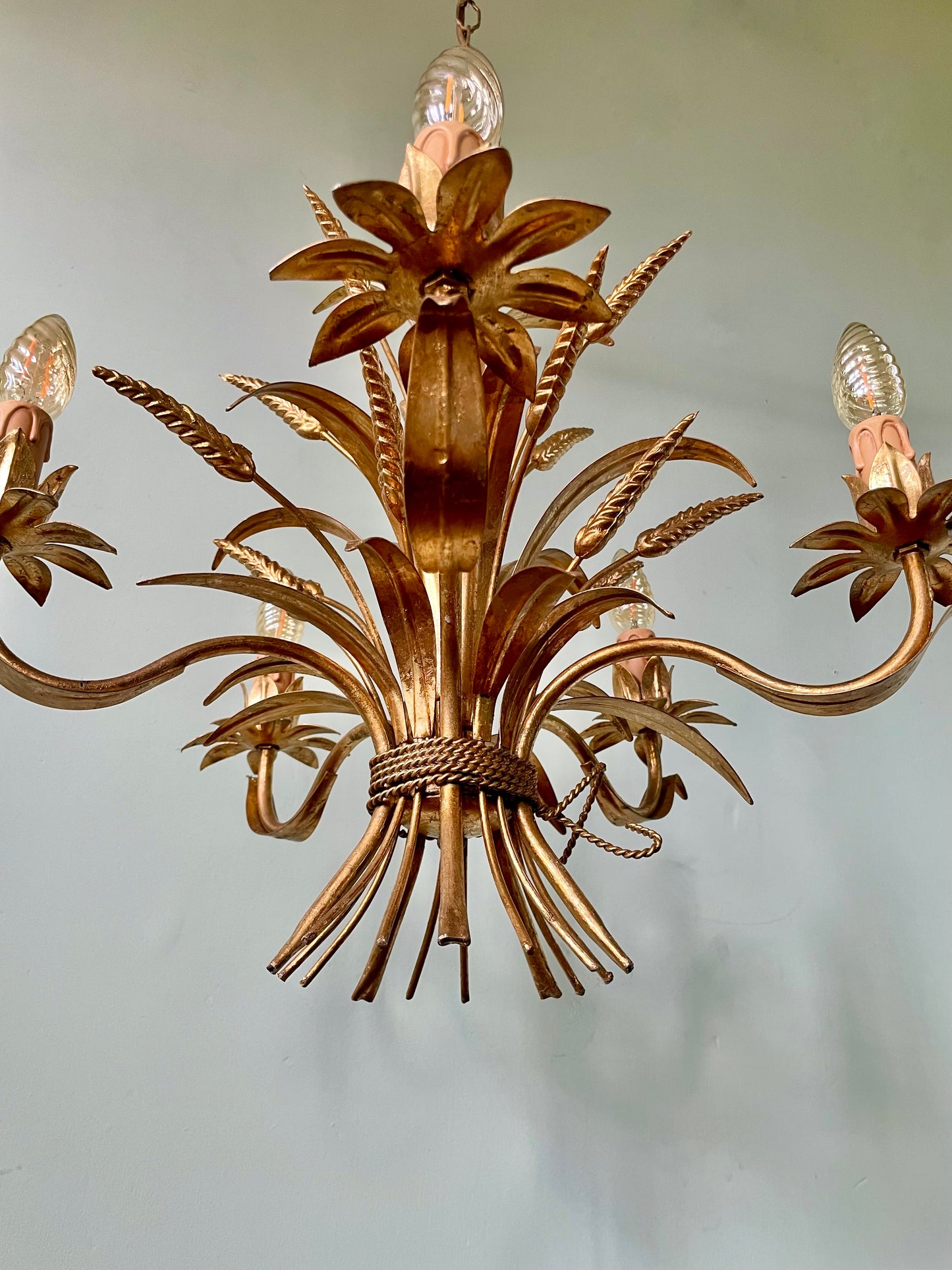 1960s Hans Kögl wheatsheaf chandelier