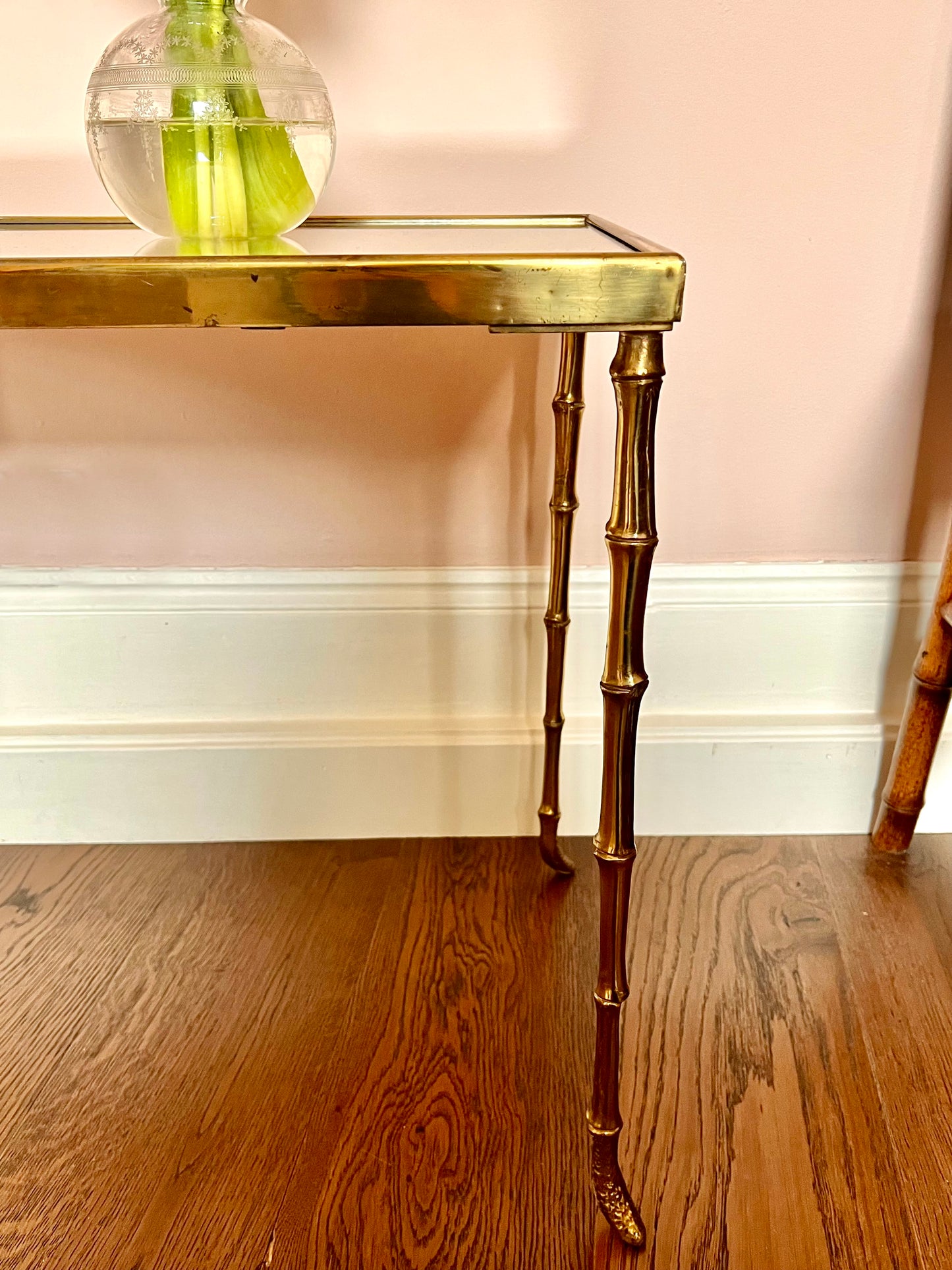 1960s Maison Baguès Faux Bamboo Side Table