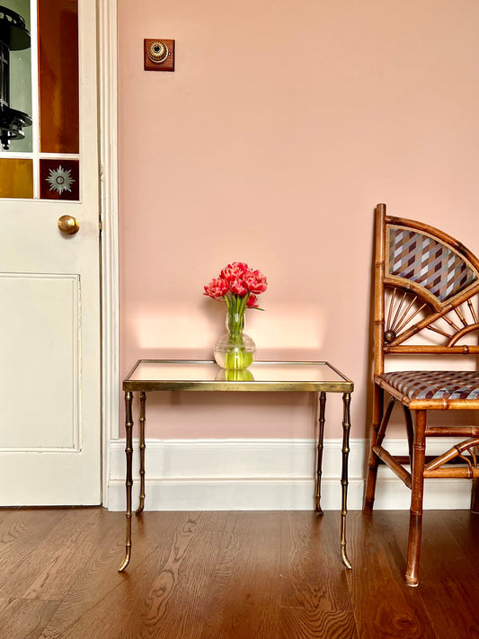 1960s Maison Baguès Faux Bamboo Side Table
